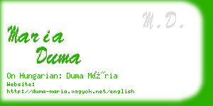 maria duma business card